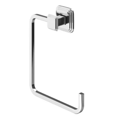 Anneau porte-serviettes mural en acier inoxydable chromé Teesta GoodHome