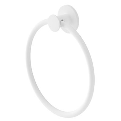 Anneau porte-serviettes mural en acier inoxydable blanc Cavally GoodHome