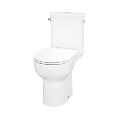 Pack WC à poser sur-élevé sans bride vortex avec abattant déclipsable et frein de chute, sortie horizontale, GoodHome Cavally