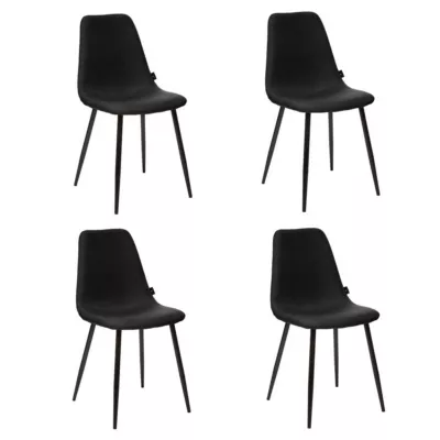 Lot de 4 chaises de table Tyka Atmosphera noir