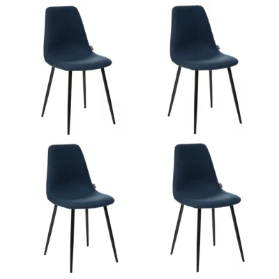 Lot de 4 chaises de table Tyka Atmosphera bleu nuit