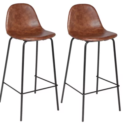 Lot de 2 tabourets de bar Vladi Atmosphera marron