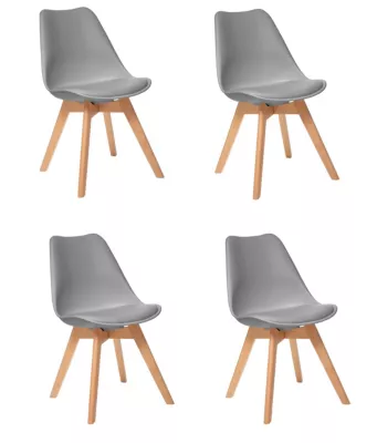 Lot de 4 chaises de table Baya Atmosphera gris clair