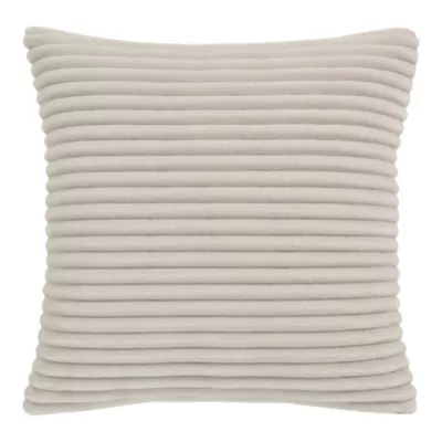 Housse de coussin en velours côtelé Cuban blanc cassé l.45 x L.45cm GoodHome