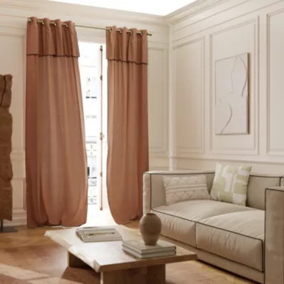 Housse de coussin Hapur imprimé géométrique blanc et beige l.45 x L.45cm GoodHome