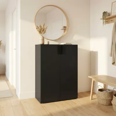 Caisson noir avec 2 portes GoodHome Atomia Noveleties H. 112,5 x L. 75 x P. 35 cm