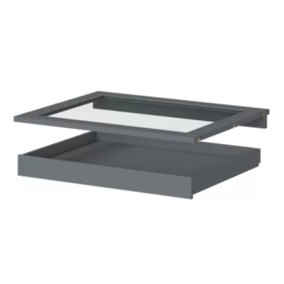 Ensemble tablette en verre et plateau coulissant GoodHome Atomia L. 75 x P. 58 cm