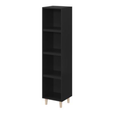 Colonne de rangement sur pied noir GoodHome Atomia H. 161 x l.37,5 x P. 35 cm