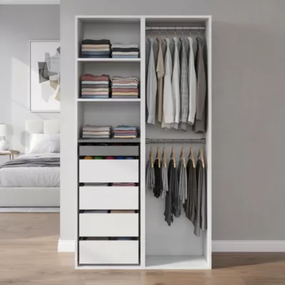 Dressing ouvert blanc GoodHome Atomia H. 187,5 x L. 100 x P. 58 cm