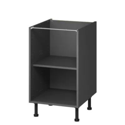 Caisson bas de cuisine Caraway GoodHome anthracite H. 72 cm x l. 50 cm