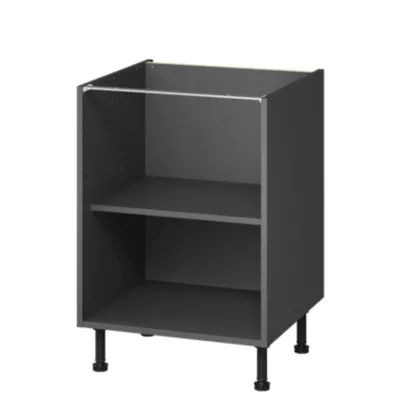 Caisson bas de cuisine Caraway GoodHome anthracite H. 72 cm x l. 60 cm