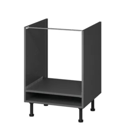 Caisson bas de cuisine pour four Caraway GoodHome anthracite H. 72 cm x L. 60 cm