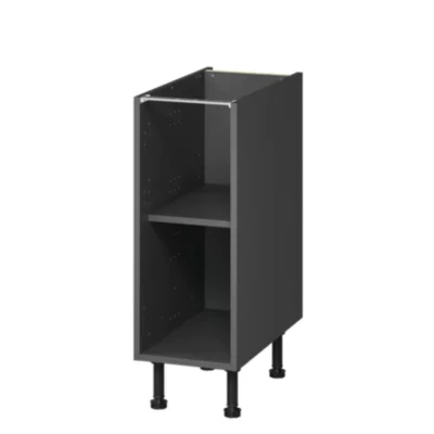 Caisson bas de cuisine Caraway GoodHome anthracite H. 72 cm x l. 30 cm