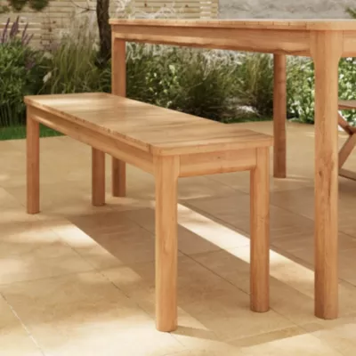 Banc de jardin 2 places bois d'acacia blanc Riveo GoodHome