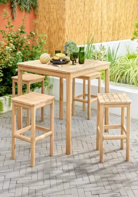 Table haute de jardin Riveo bois d'acacia L.90 x l.90 x H.100 cm GoodHome