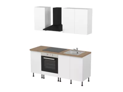 Cuisine complète sans électroménager Stevia blanc mat GoodHome