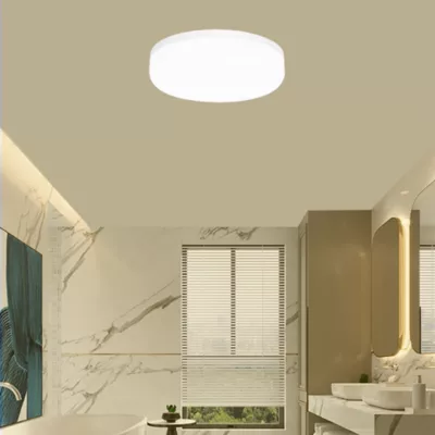 Plafonnier salle de bain LED intégré 14W blanc 1800lm IP44 Ø 22 x H. 7,6 cm Carthamus