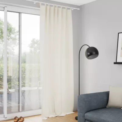 Rideau tamisant à passants effet tissé beige crème l.140 x H.260cm