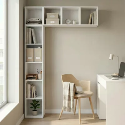 Bibliothéque murale blanc GoodHome Atomia H.225 x L.150 x P.35 cm