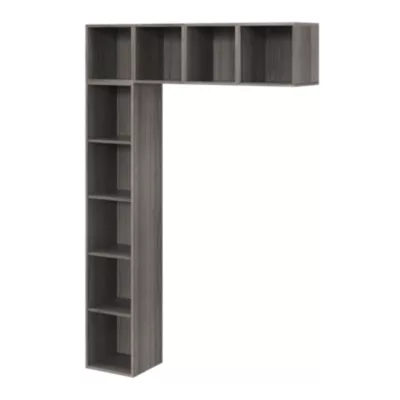 Bibliothéque murale effect chêne grisé GoodHome Atomia H. 187 x l.37 x P. 35 cm