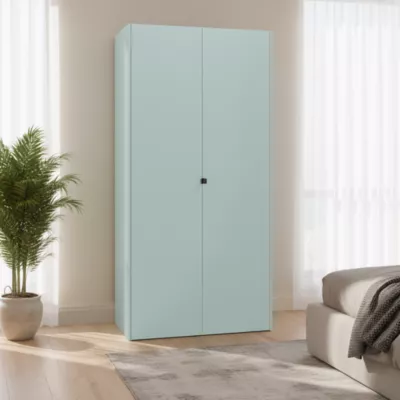Armoire penderie 2 portes battantes bleu aqua GoodHome Atomia H. 225 x L. 100 x P. 58 cm
