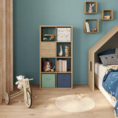 Étagère modulable 8 cubes avec 2 tiroirs GoodHome Mixxit effet chêne