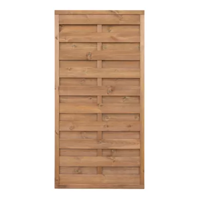 Panneau droit de clôture Arve 2 en bois traité marron ép.30 mm L. 90 x H.180 cm