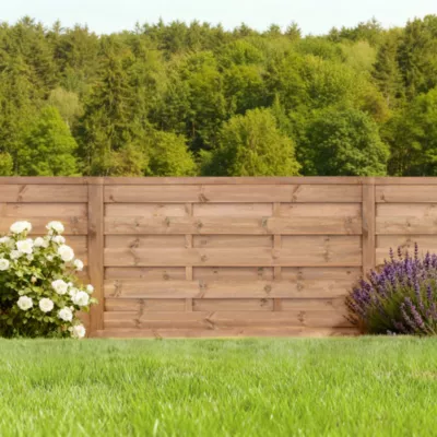 Panneau droit de clôture Arve 2 en bois traité marron ép.30 mm L. 180 x H.90 cm