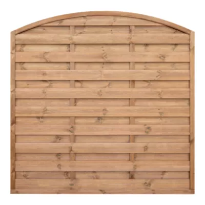 Panneau arc de clôture Arve 2 en bois traité marron ép.30 mm L. 180 x H.180 cm