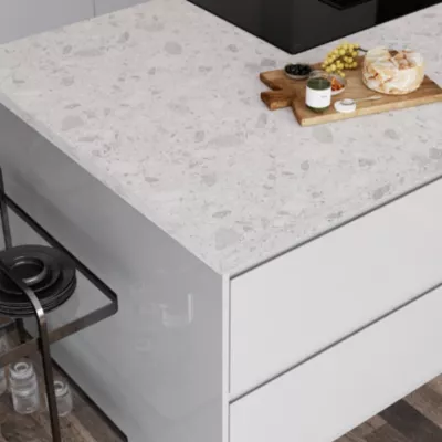 Plan de travail stratifié gris ceppo L.300 x l.62 x ép.3,8 cm GoodHome Berberis