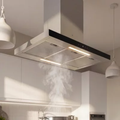 Hotte aspirante GoodHome GHISL90EU l. 90 cm finition verre inox 604m³/h 64dB
