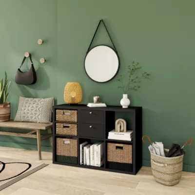 Étagère modulable 8 cubes avec 2 tiroirs GoodHome Mixxit noir