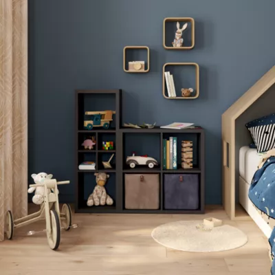 Étagère modulable 7 cubes avec 2 boîtes de rangement GoodHome Mixxit anthracite