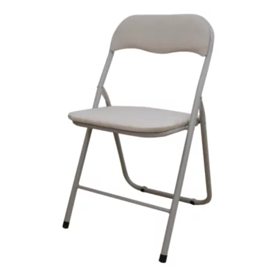 Chaise pliante Lasana H.78 cm acier beige
