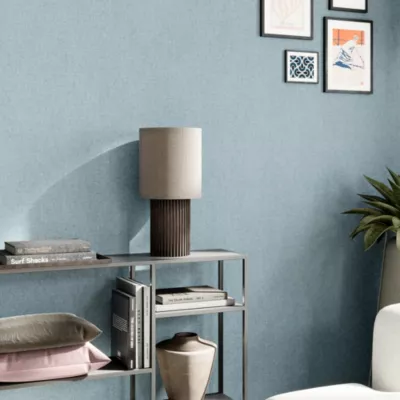 Papier peint vinyle intissé uni bleu vert L.53 x l.1005 cm GoodHome Tille