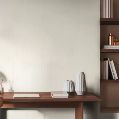 Papier peint à peindre vinyle intissé à rayures blanc L. 2500 x l. 106 cm GoodHome Hedera