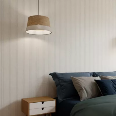 Papier peint à peindre vinyle intissé à rayures blanc L. 1005 x l. 53 cm GoodHome Haddon