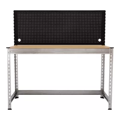 Établi de travail en acier galvanisé avec étagère l.150 x P.60 x H.150 cm charge maximale 300 kg