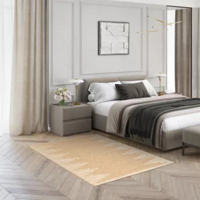 Tapis tissé plat beige et blanc 120 x 170 cm GoodHome Boyoz
