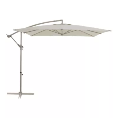 Parasol déporté inclinable carré ouverture manivelle beige moonbeam 2,5 x 2,5 m GoodHome Calamian