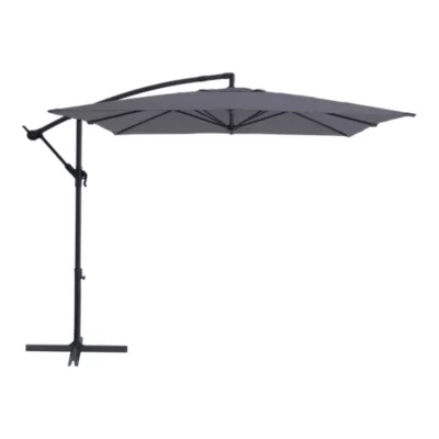Parasol déporté inclinable carré ouverture manivelle anthracite 2,5 x 2,5 m GoodHome Calamian