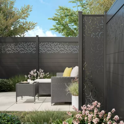 Panneau Curlini Neva Klikstrom L.179 x H.44 cm aluminium anthracite