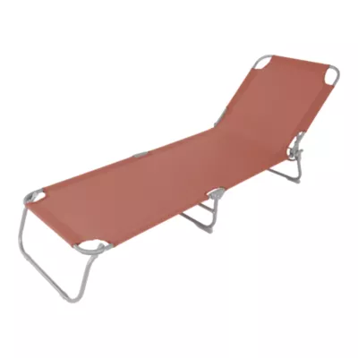 Bain de soleil polyester et acier terracotta GoodHome Curacao