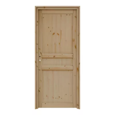Bloc-porte Ordesa 3 panneaux effet pin H.204 x l.63 cm, poussant droit