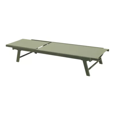 Bain de soleil vert pistache aluminium et textilène GoodHome Rowa