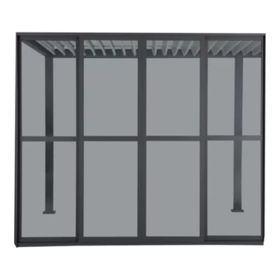 Paroi vitrée coulissante pour pergola Breva 3 x 3 m gris foncé