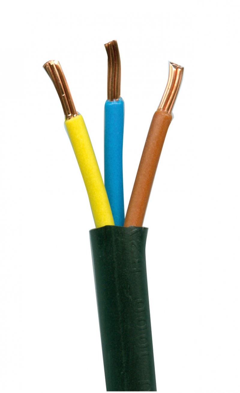 Câbles industriels rigides U1000 R2V âme cuivre nu massif 1,5 à 4 mm2 - âme cuivre nu câblé 6 mm2 et plus isolant PRC/gaine de bourrage/gaine ext. PVC noir tension nominale : 1000 V - norme NF C 32-321 utilisations : installations industrielles, colonnes montantes d'immeubles, pose sans protection mécanique à l'air libre, fixé aux parois ou sur chemins de câbles, pose avec protection mécanique pour les branchements souterrains, rayon decourbure : 6 fois le diamètre extérieur