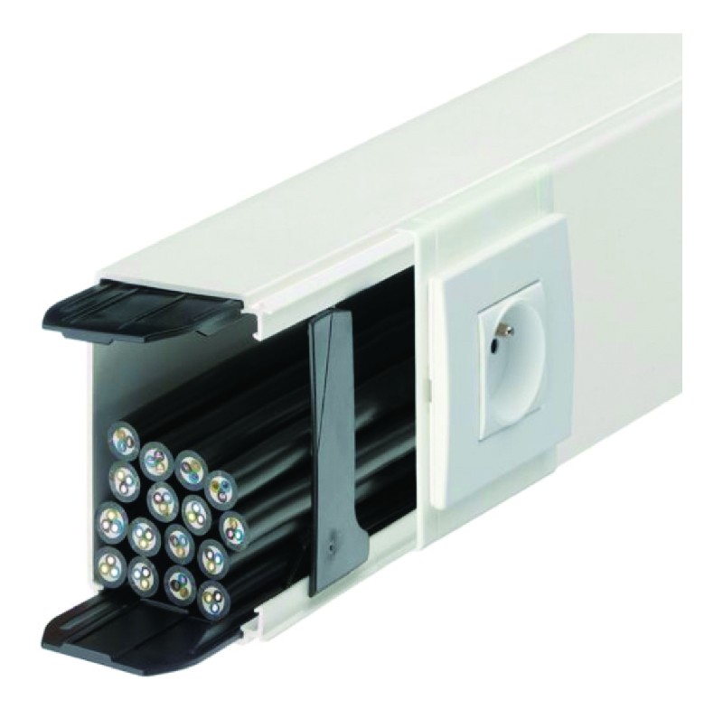 Système de goulottes de distribution multi-usages en PVC coloris blanc pure