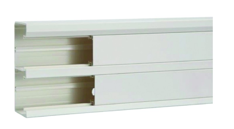 Système de goulottes de distribution multi-usages en PVC coloris blanc pure