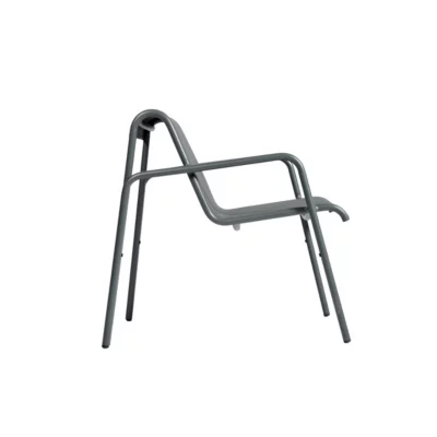 Fauteuil de jardin en aluminium et textilène gris anthracite, H.81 cm, Arcane Atlas
